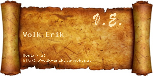 Volk Erik névjegykártya